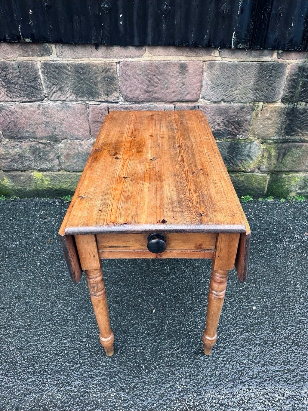 Victorian Pembroke Drop Leaf Pine Farmhouse Table, Country Cottage, Kitchen