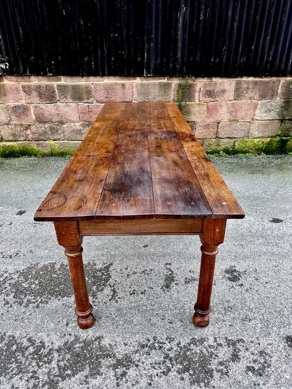 Large Oak Refectory Farmhouse Table. 19th Century, Rustic. 10 Seater. 8ft