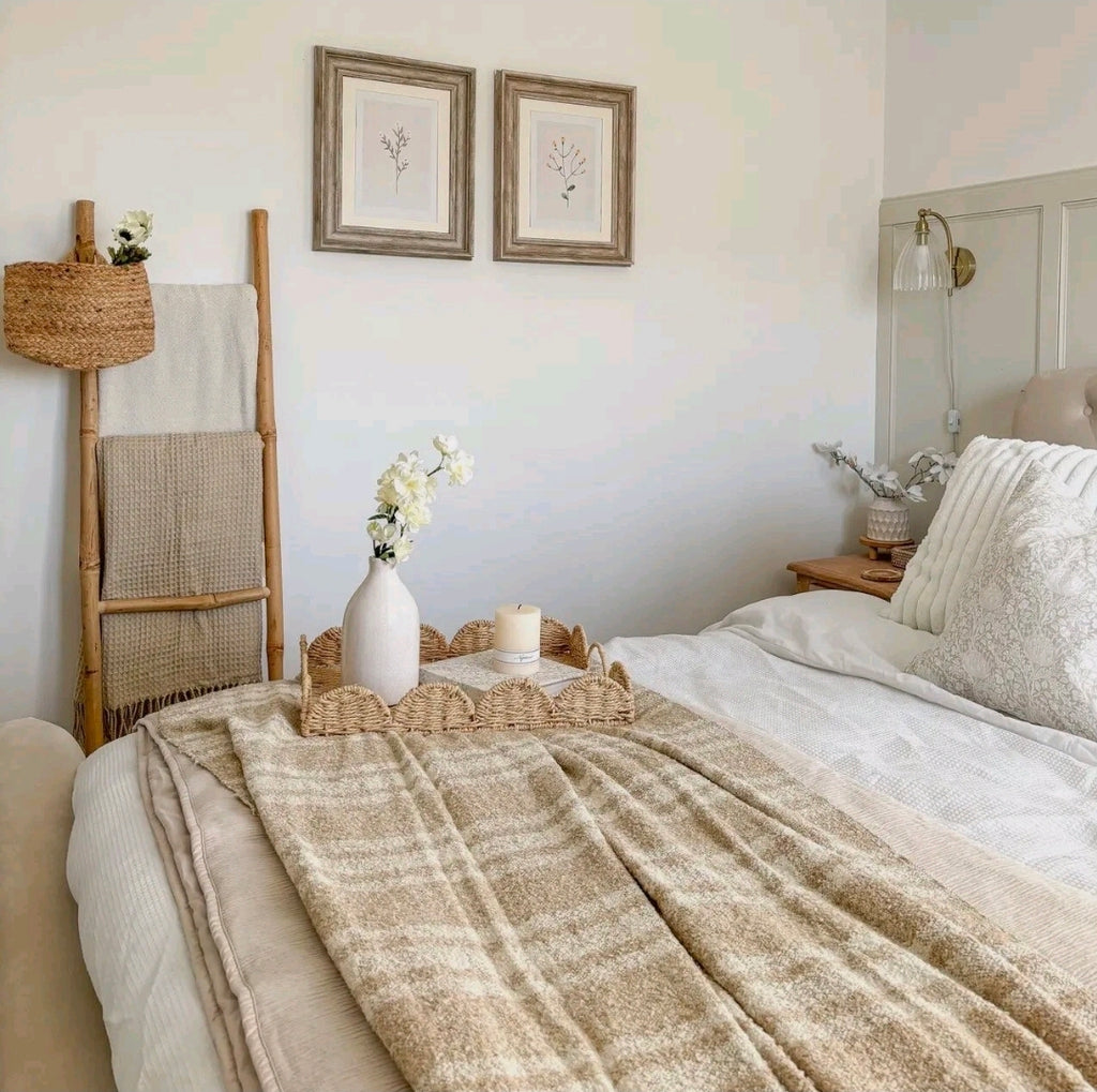 Luxury Chenille Tartan Throw Checked Picnic Blanket, 100% Recycled