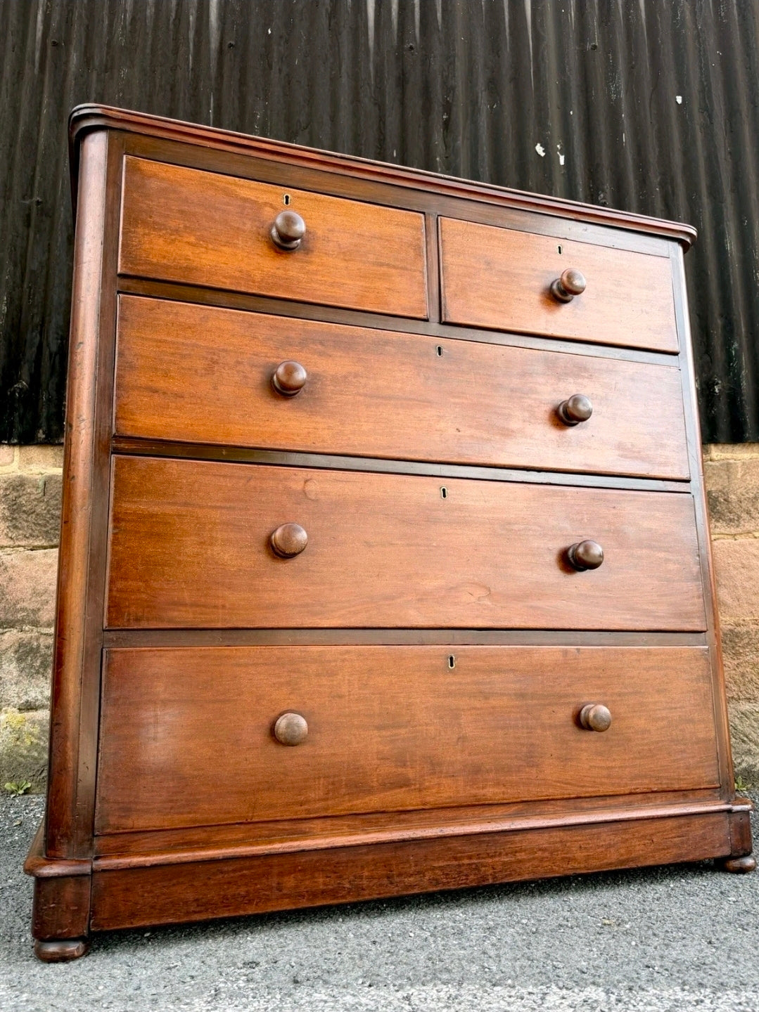 Large Original Mahogany Victorian Chest Of Drawers C1880, Storage, Bedroom,