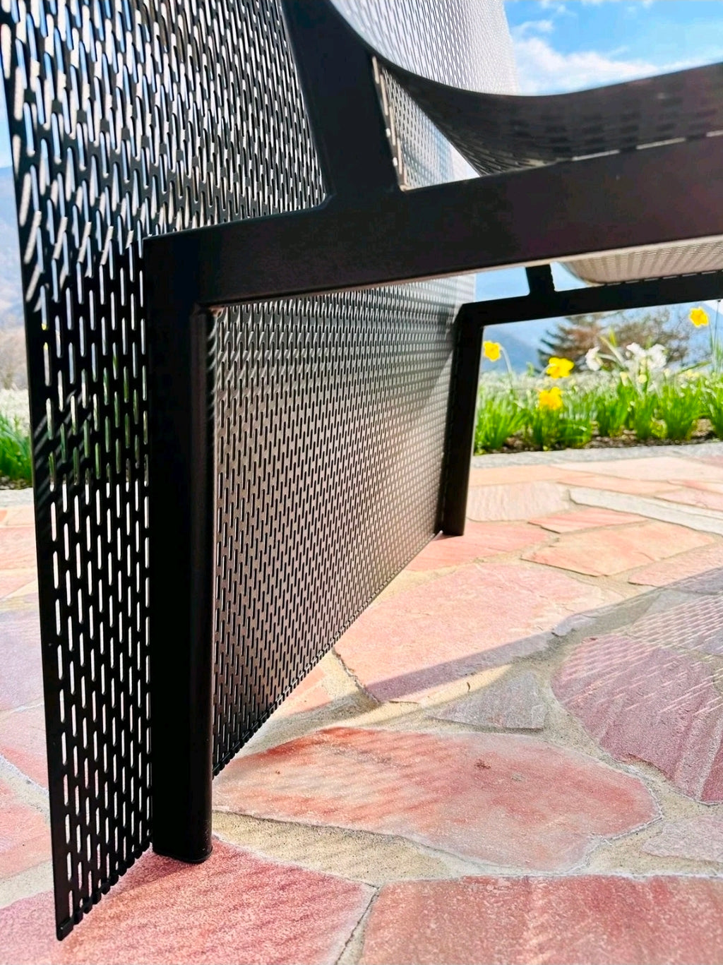 Punched Steel Plate, Outdoor Furniture Set by NEOLT, 1980s Patio, Garden Seating