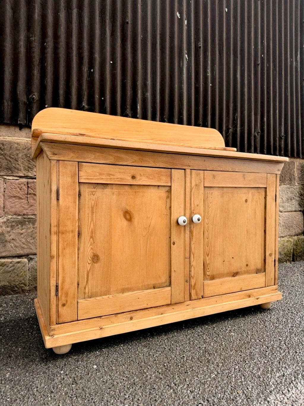 Victorian Antique Pine Chiffonier Side Board, Cupboard Console, Kitchen