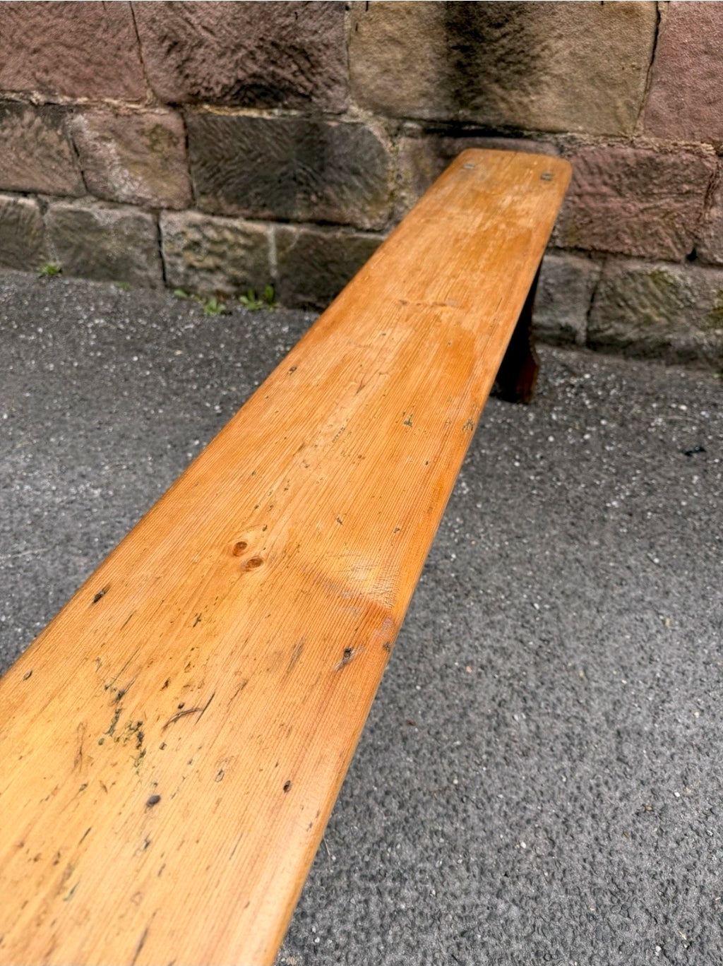 Antique Victorian Rustic Pine Bench, Church Bench, Dining Bench, Hallway