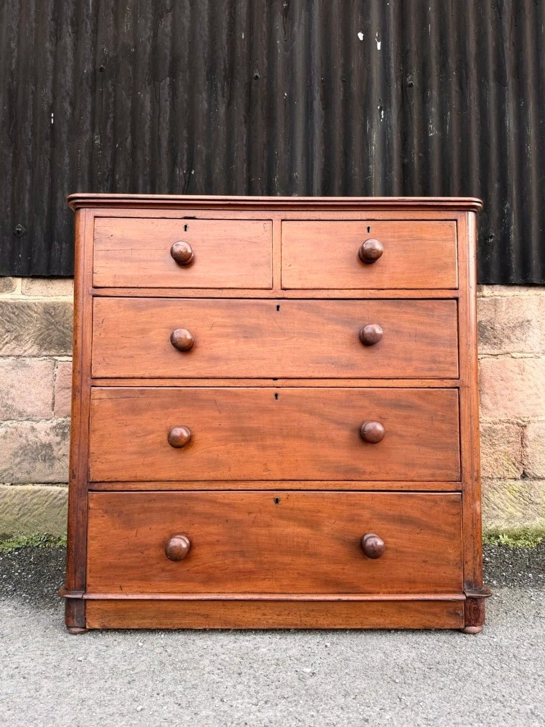 Antique Mahogany Chest Of Drawers, Victorian Original, 5 Drawers, Bedroom