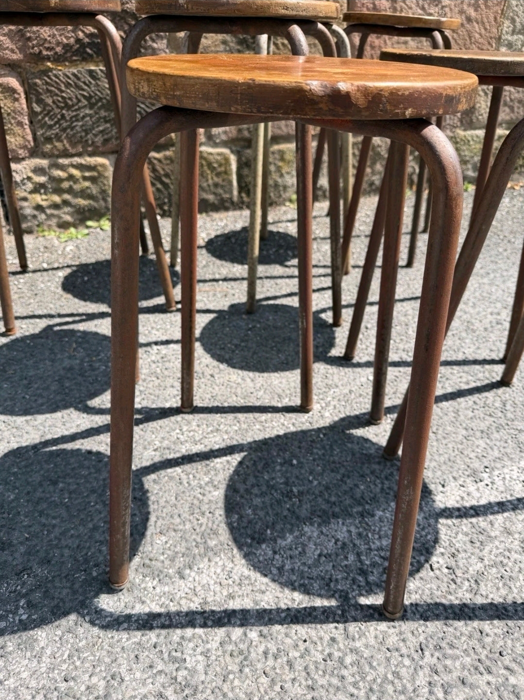 Vintage 1950s Art School/lab Stools. Original, Industrial, Bedside, Lamp Table