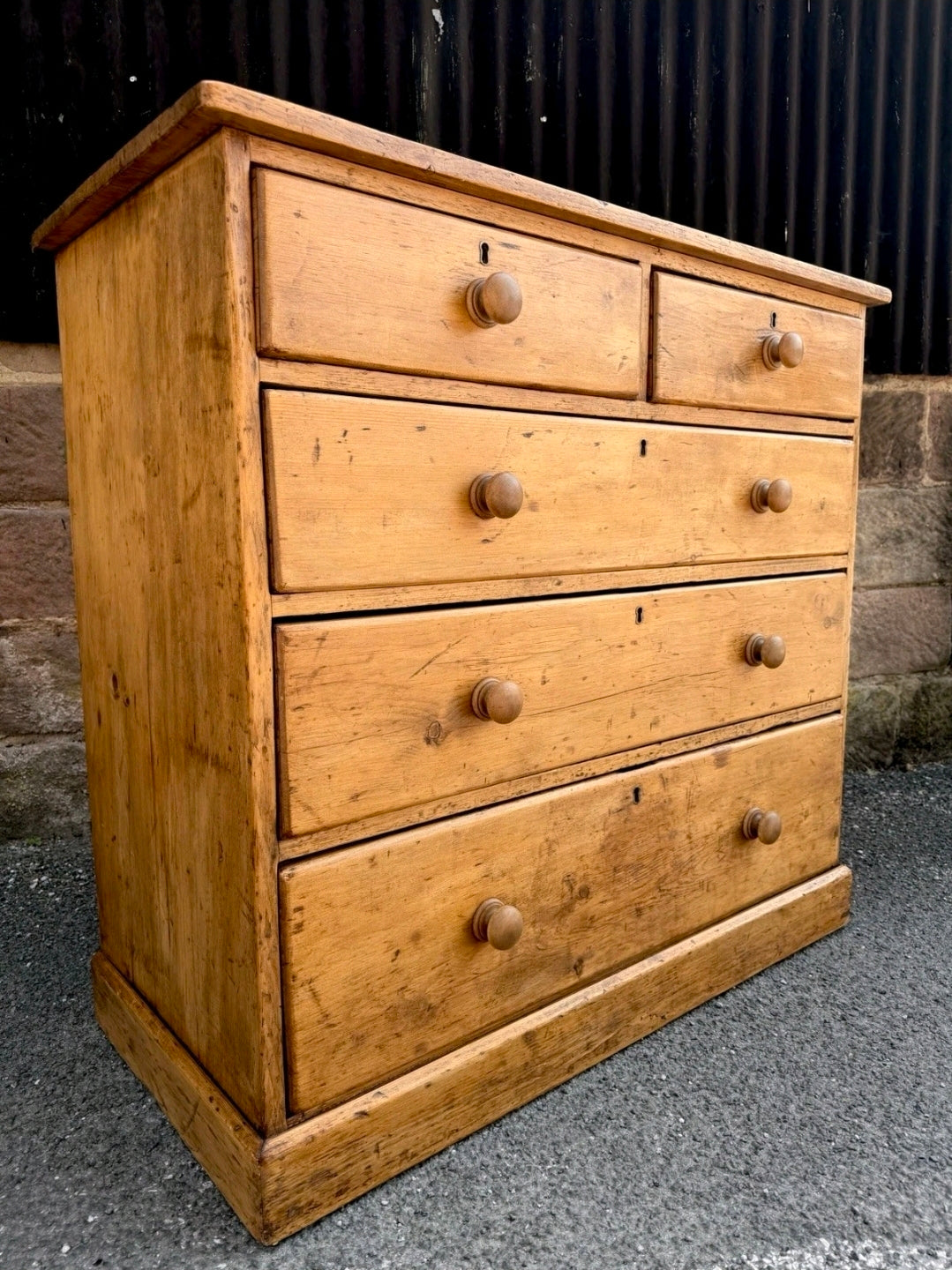 Large Victorian Pine Chest Of Drawers 2 Over 3, Country Farmhouse, Bedroom