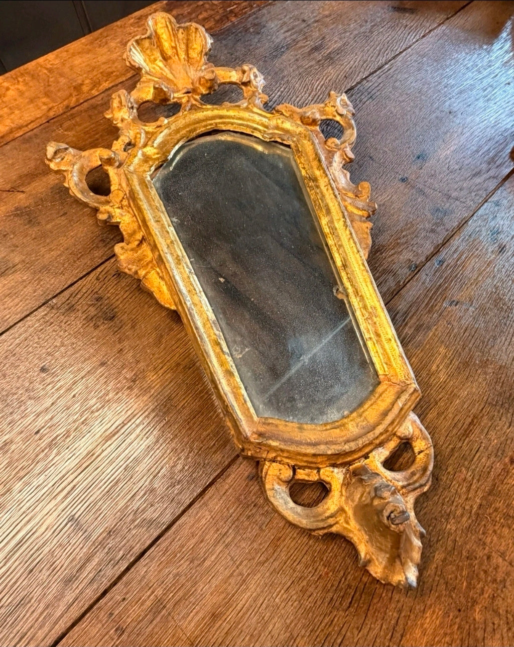 Antique 18th Century Gilded Wood Wall Mirrors. Pier Mirror. Italian. Decoration