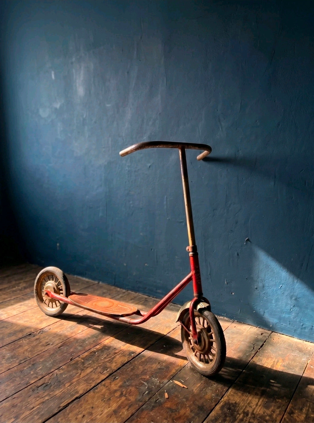 Vintage Mid Century Italian Children's Scooter - Red, Metal, Display, Decorative