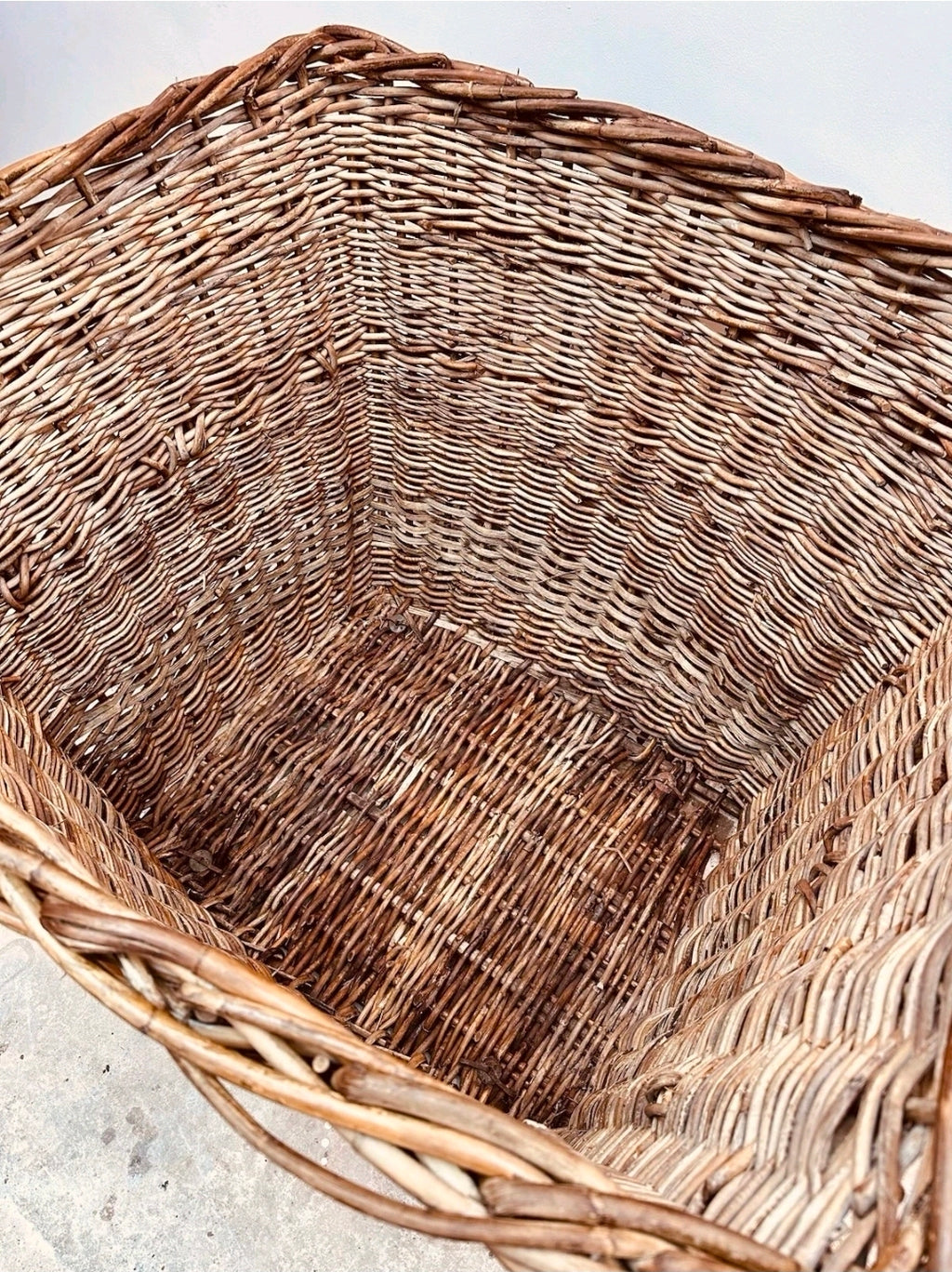 Huge Victorian Textile Mill Basket. Wicker Basket, Laundry,Log Basket, Film Prop