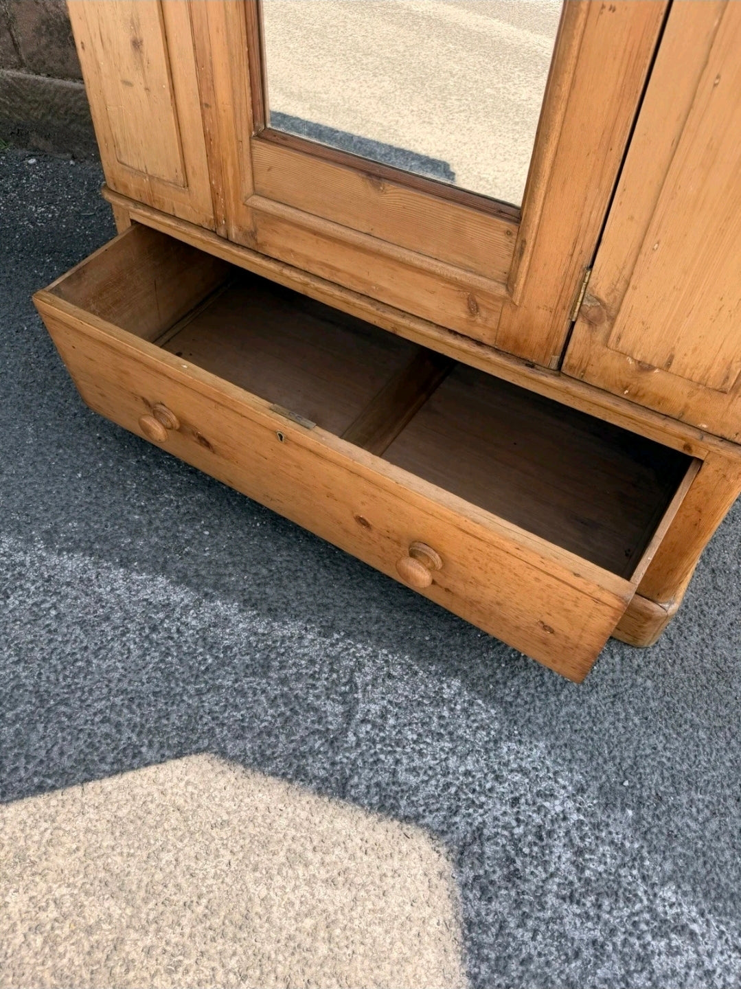 Victorian Pine Single Wardrobe. Storage, Bedroom, Original. Country Cottage