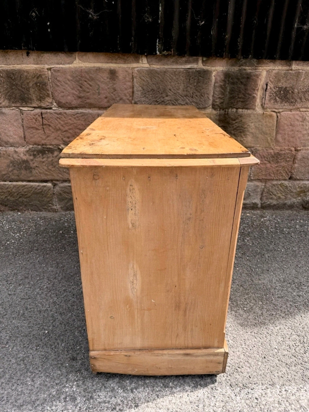Rustic Antique Victorian Waxed Pine Chest Of Drawers, Country Cottage, Bedroom.