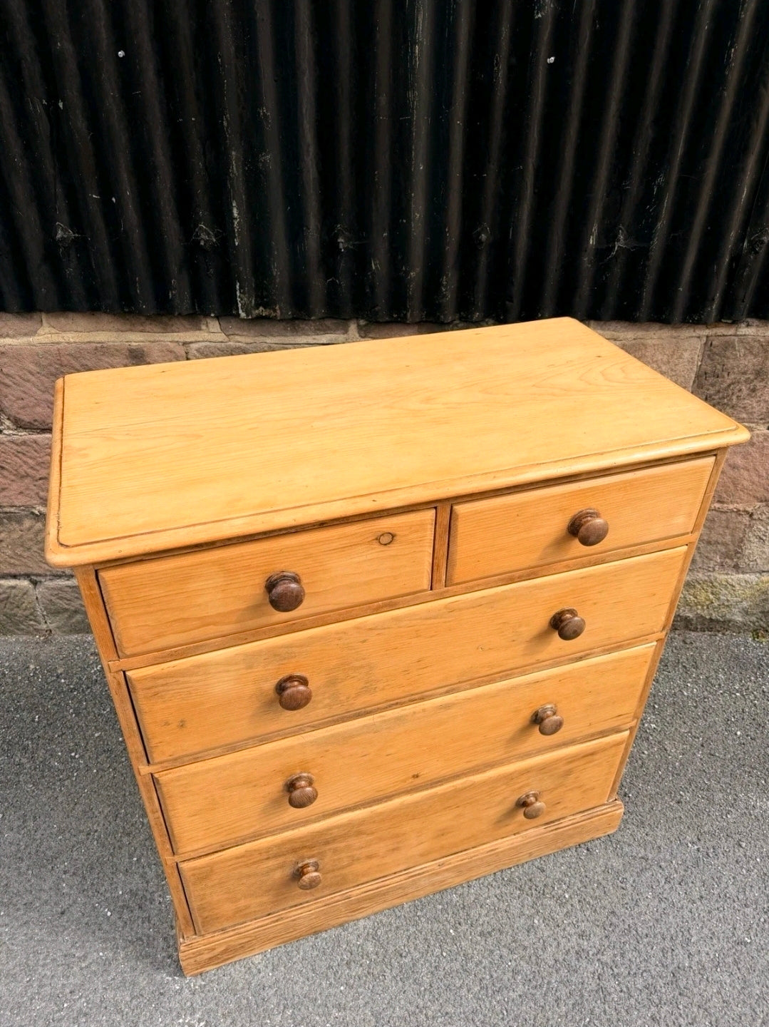 Large Antique Victorian Waxed Pine Chest Of Drawers, Country Farmhouse, Bedroom.