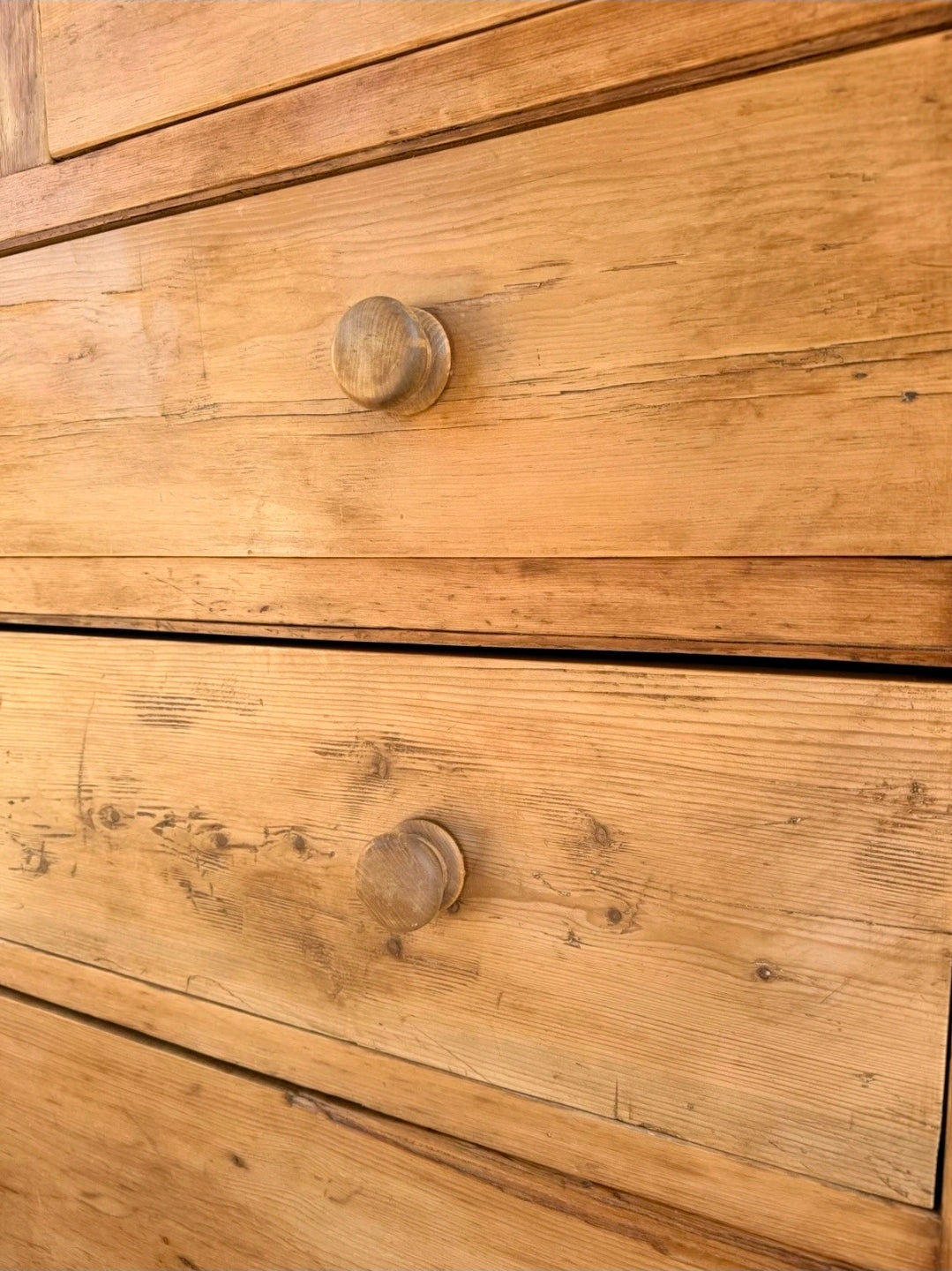 Large Antique Victorian Pine Chest Of Drawers, Country Farmhouse, Bedroom. Tall