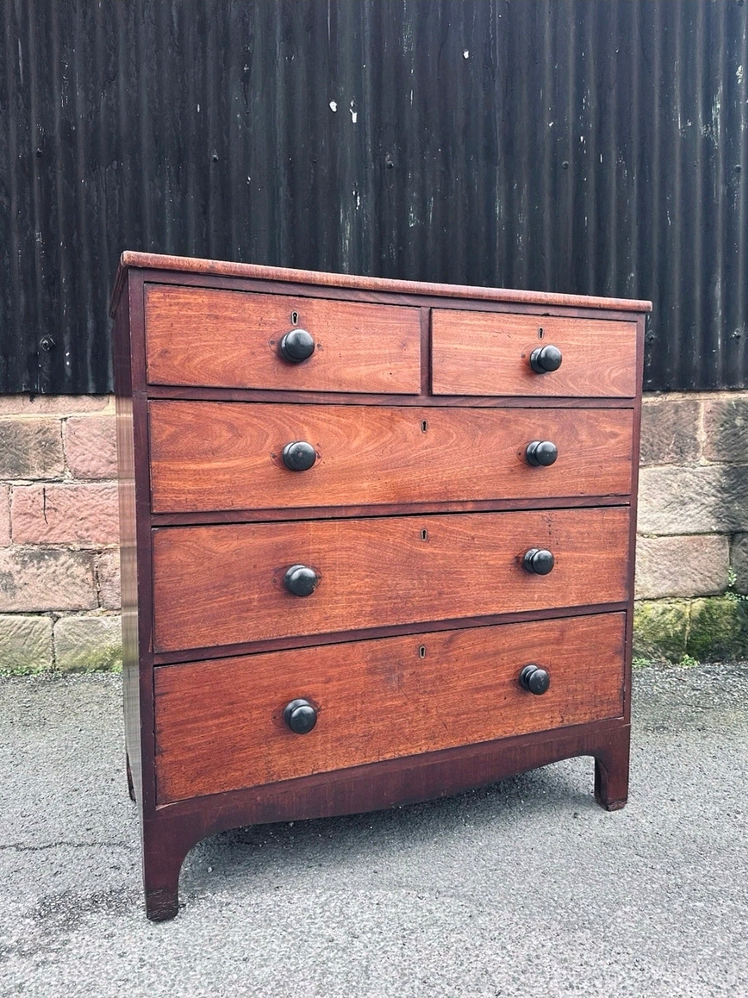 Antique Oak Chest Of Drawers, Victorian Original, 5 Drawers, Bedroom, Storage