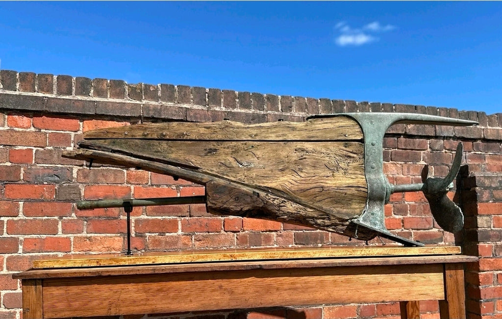 Antique Boat Propeller & Keel on Display Base and Stand. Table Decoration. 1915