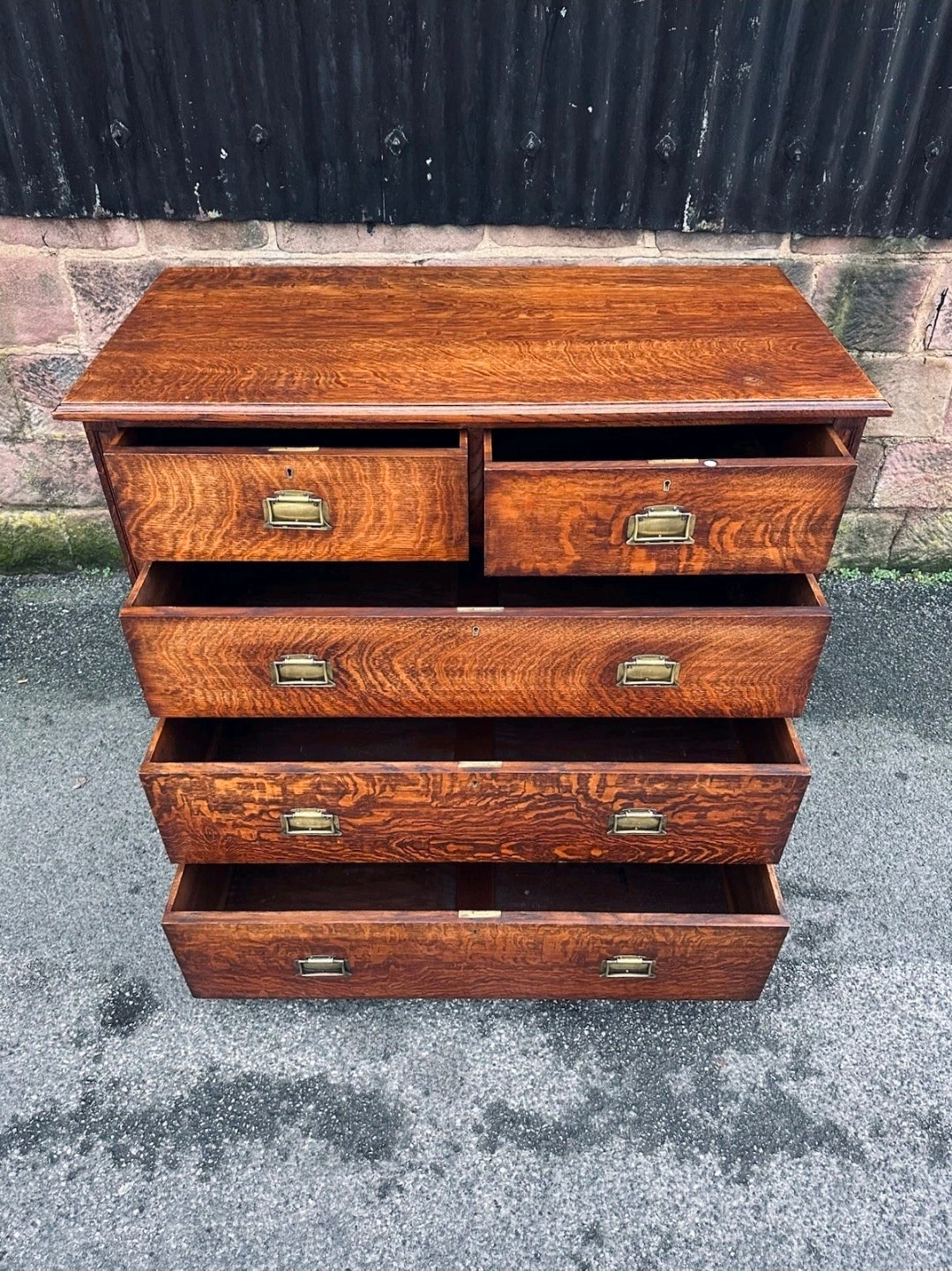 Large Antique Oak Chest Of Drawers, Edwardian C1910, 5 Drawers, Jones Moss & Co