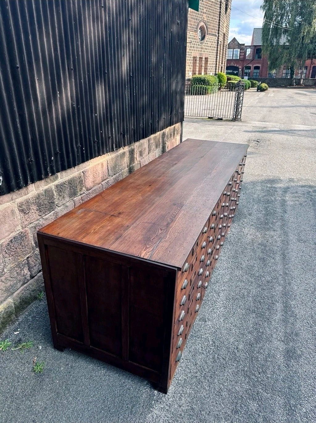 1920s Fiat Factory Bank Of Workshop Drawers. Kitchen Island, Garage,Shop Counter