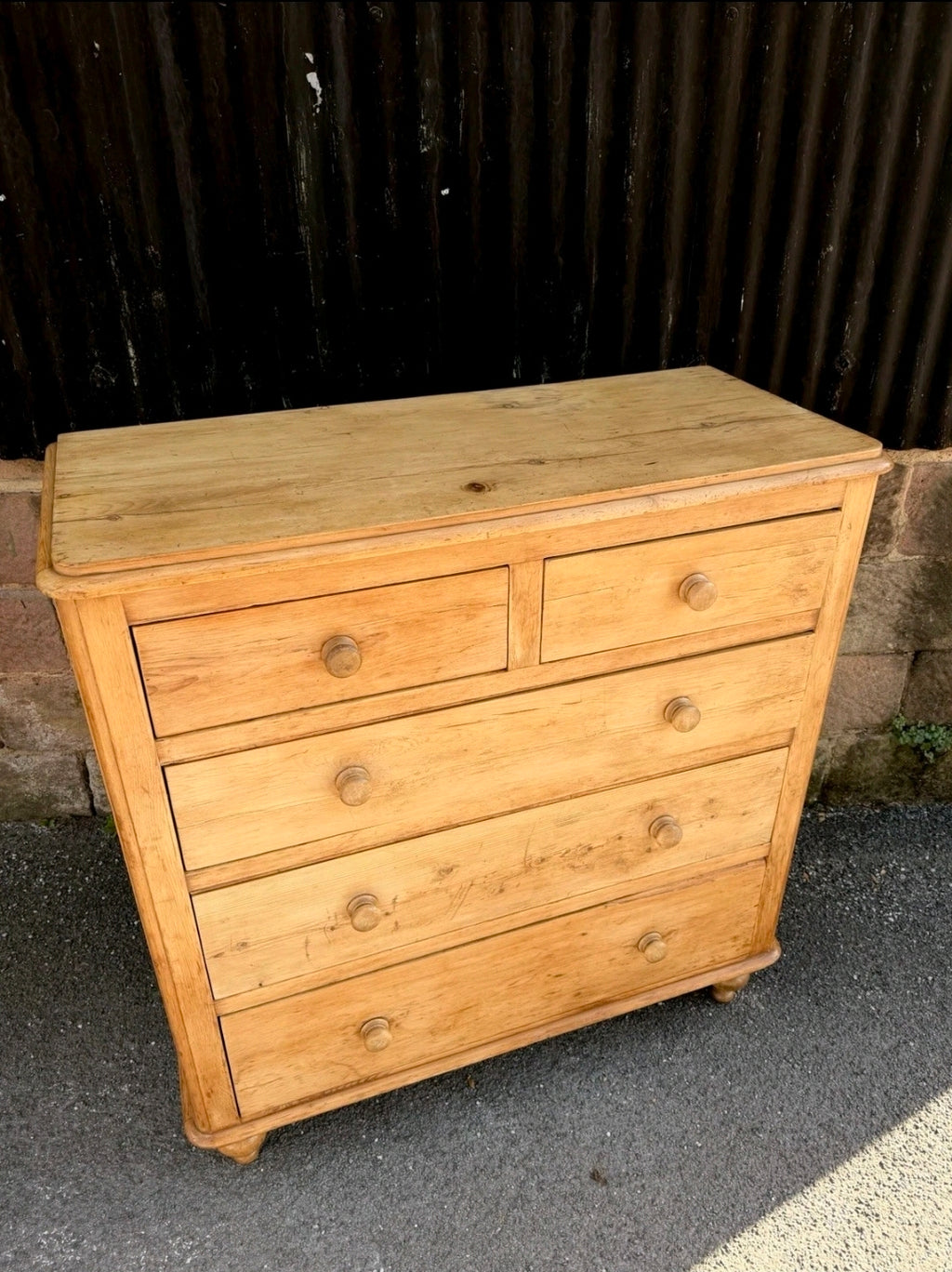 Large Antique Victorian Pine Chest Of Drawers, Country Farmhouse, Bedroom. Tall