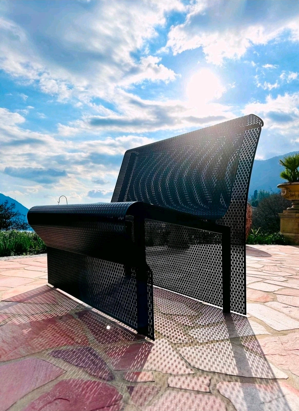 Punched Steel Plate, Outdoor Furniture Set by NEOLT, 1980s Patio, Garden Seating