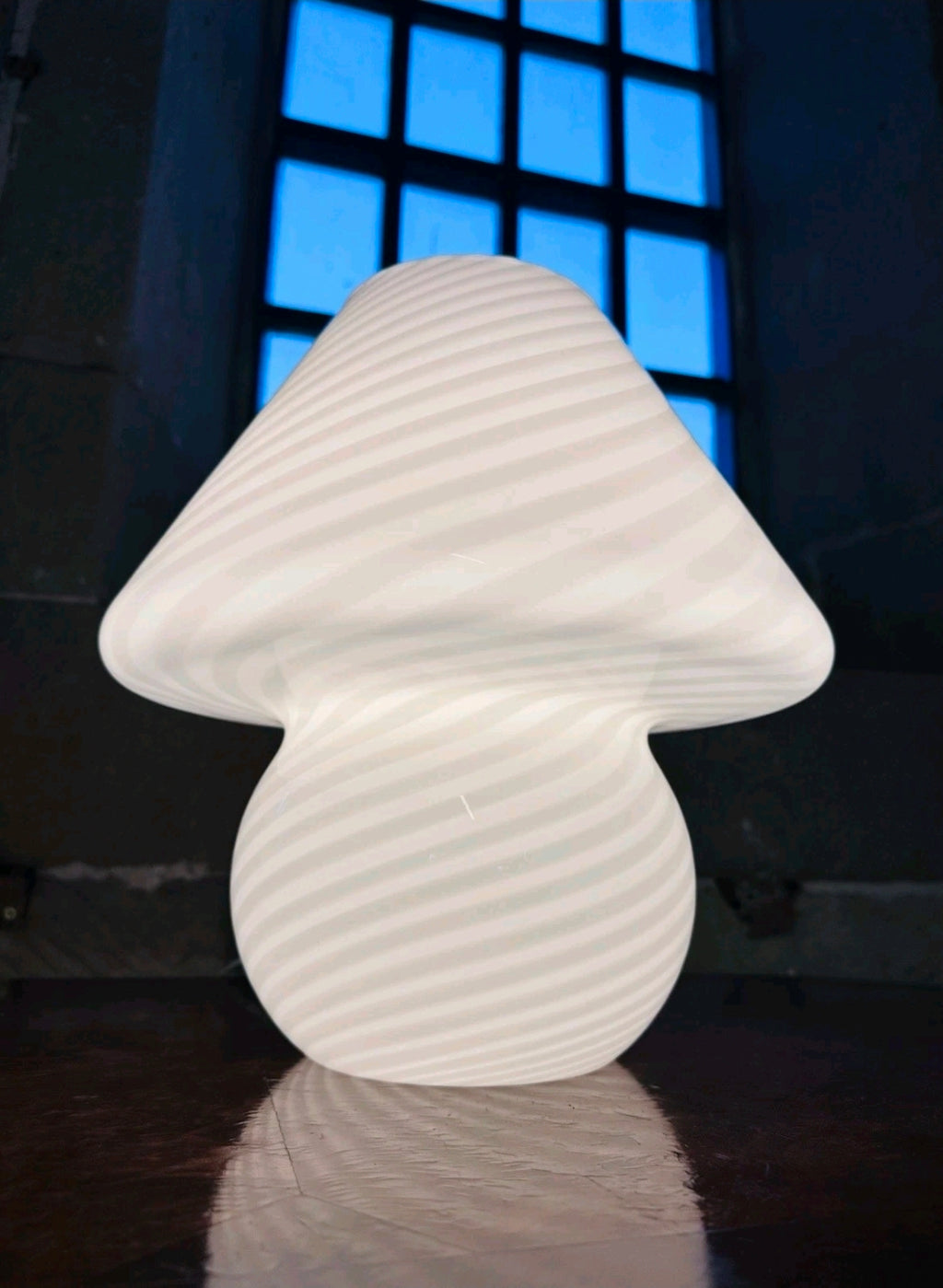 1970s Murano Glass Table Lamp Vintage Swirl Mushroom Space Age Retro Italian