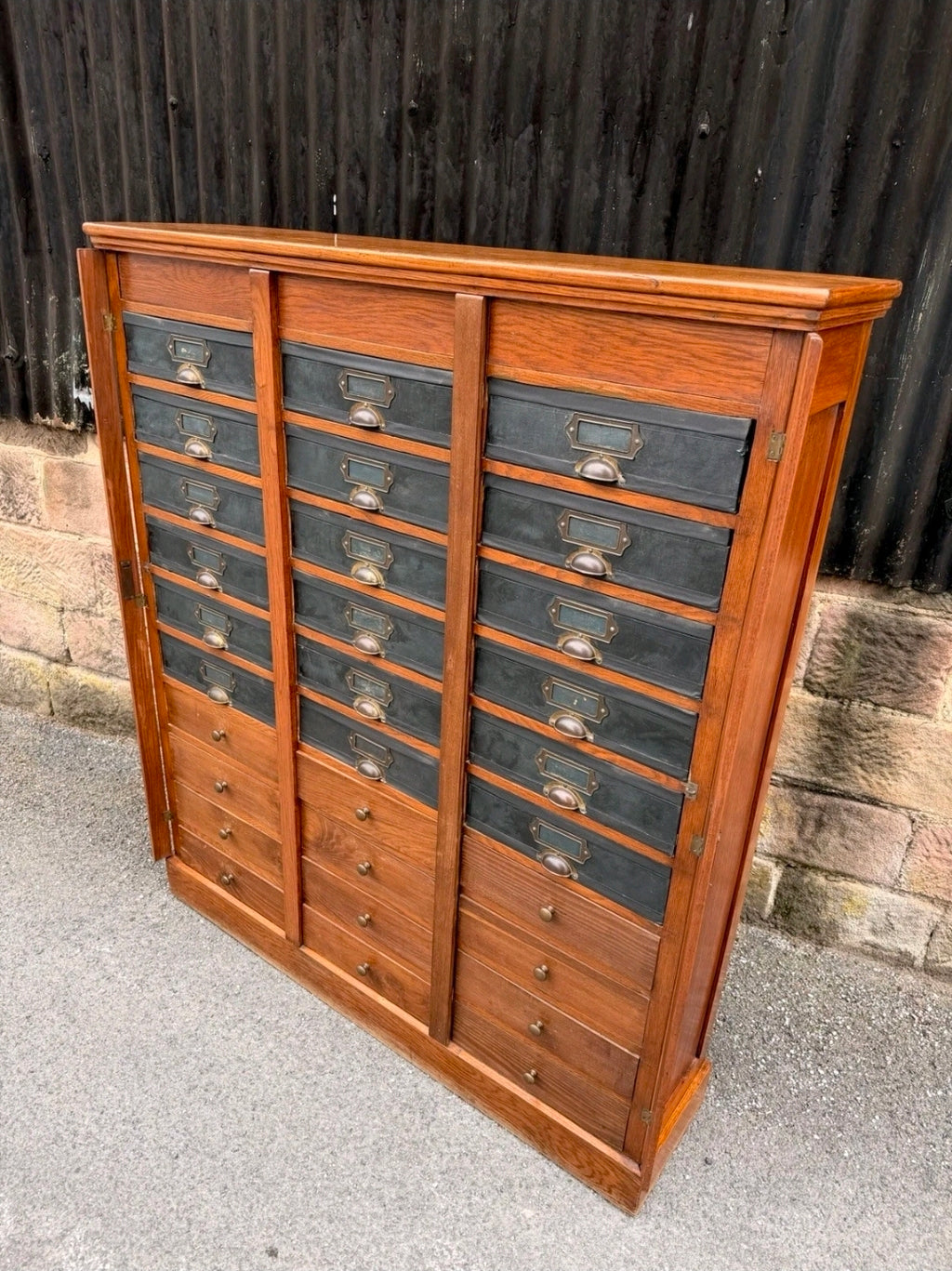 1920s Continental Filing Cabinet/Cartonnier. Oak, 30 Drawers, Haberdashery.