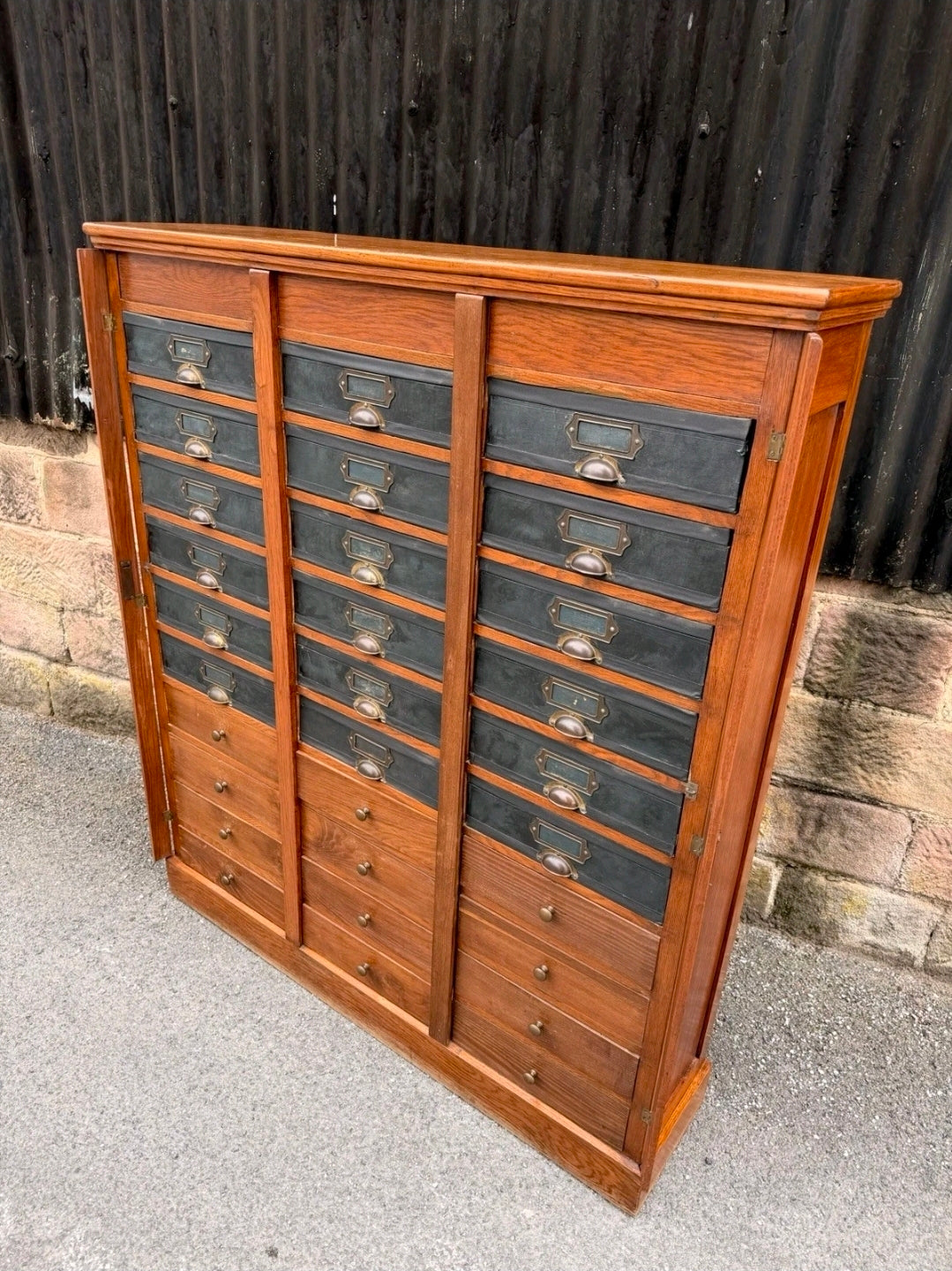 1920s Continental Filing Cabinet/Cartonnier. Oak, 30 Drawers, Haberdashery.
