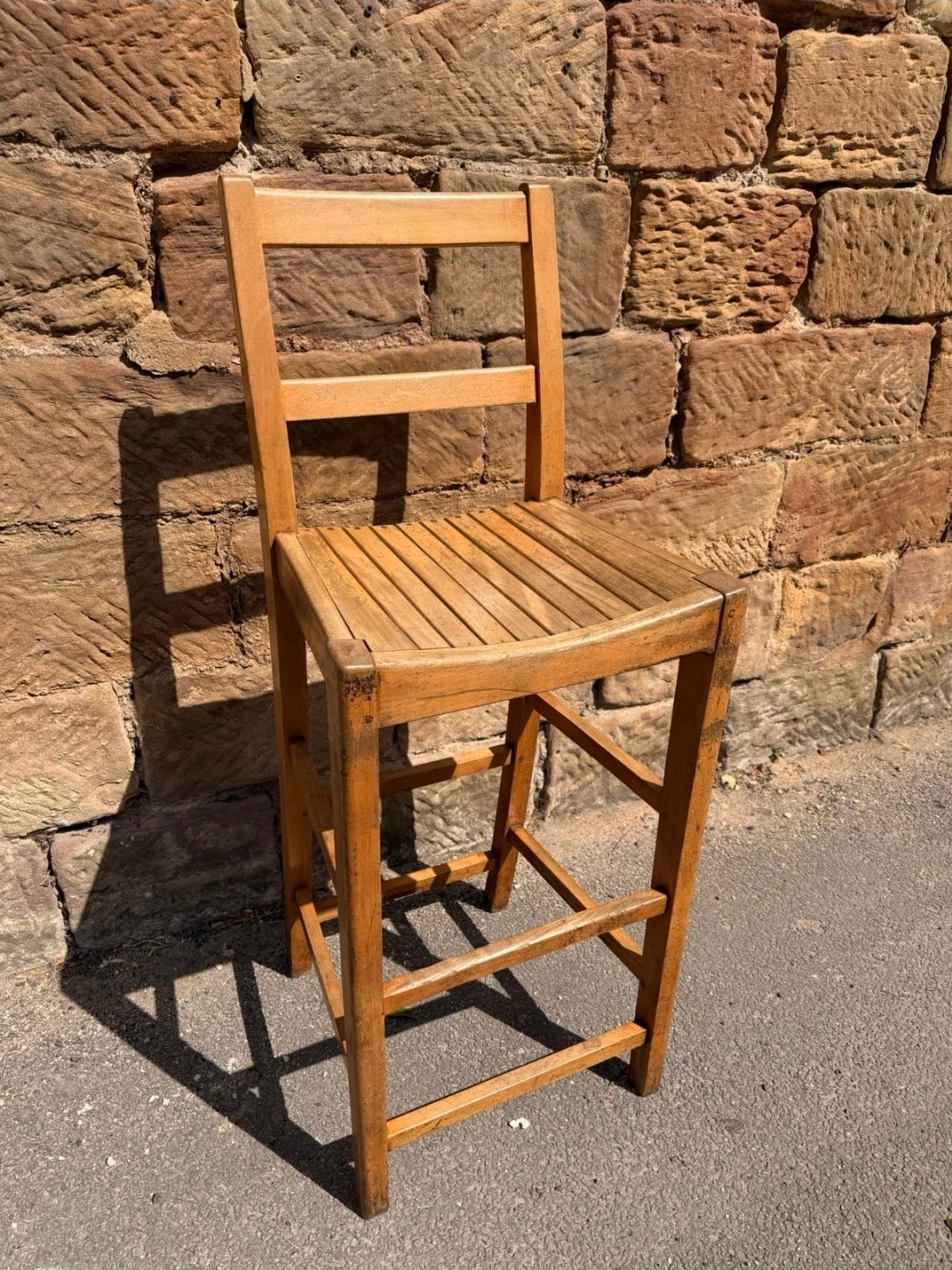 Vintage Beech High Stool, School Lab Chair, Kitchen, Accent Chair, Artist Chair