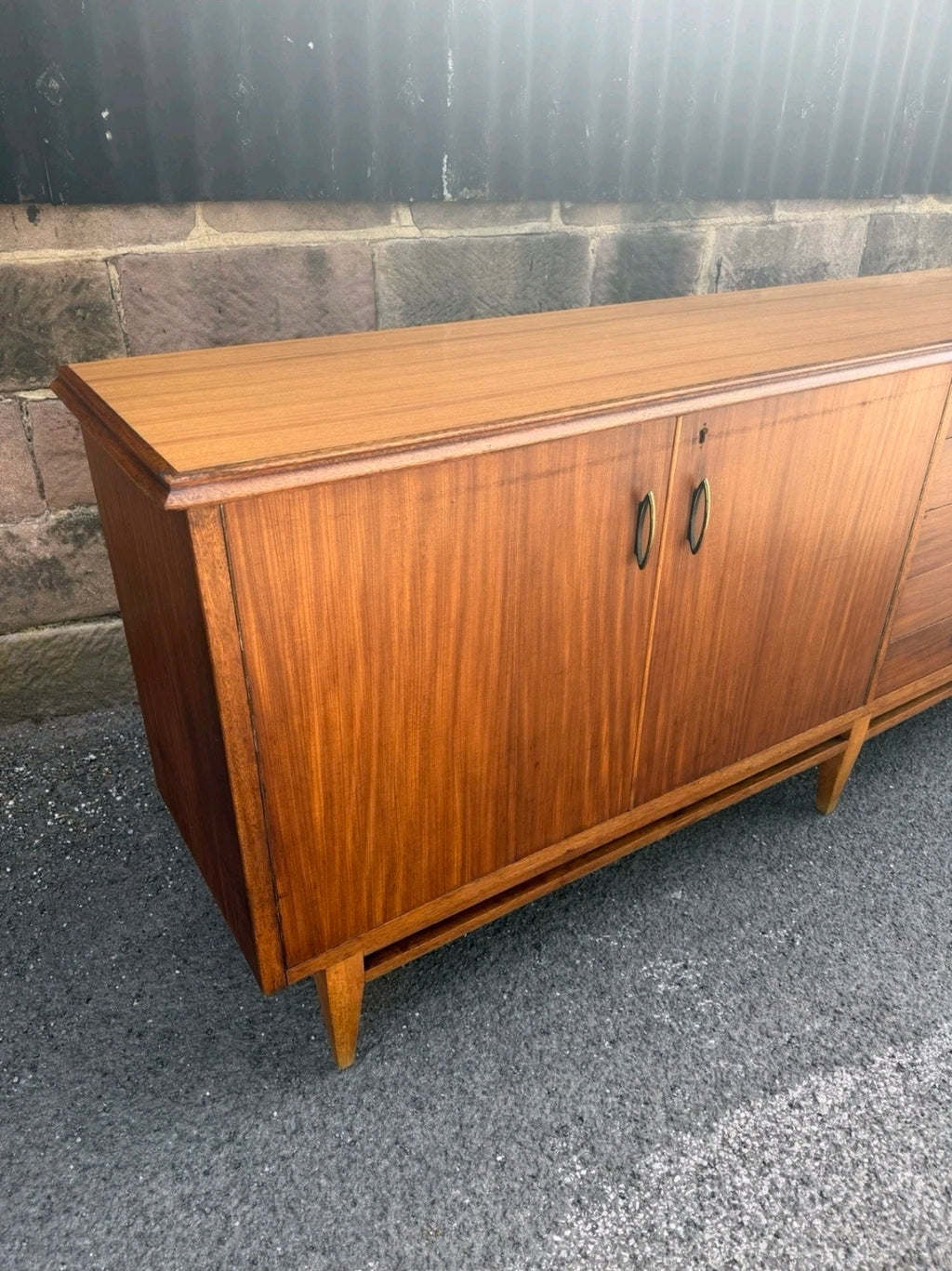 Large Mid Century Italian Rosewood Sideboard MCM, 7.5ft, Living Room, Storage