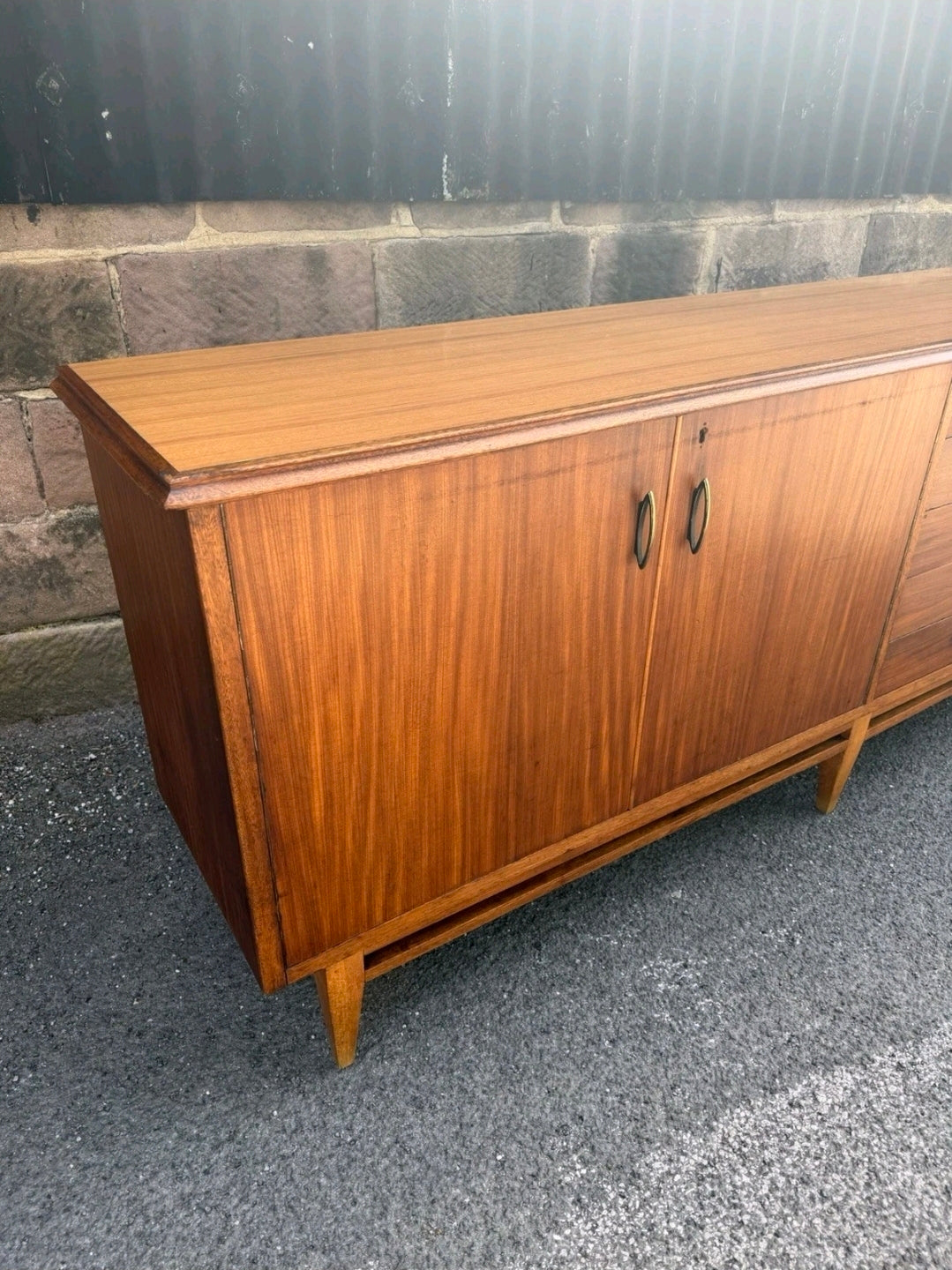 Large Mid Century Italian Rosewood Sideboard MCM, 7.5ft, Living Room, Storage