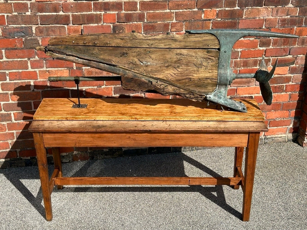 Antique Boat Propeller & Keel on Display Base and Stand. Table Decoration. 1915