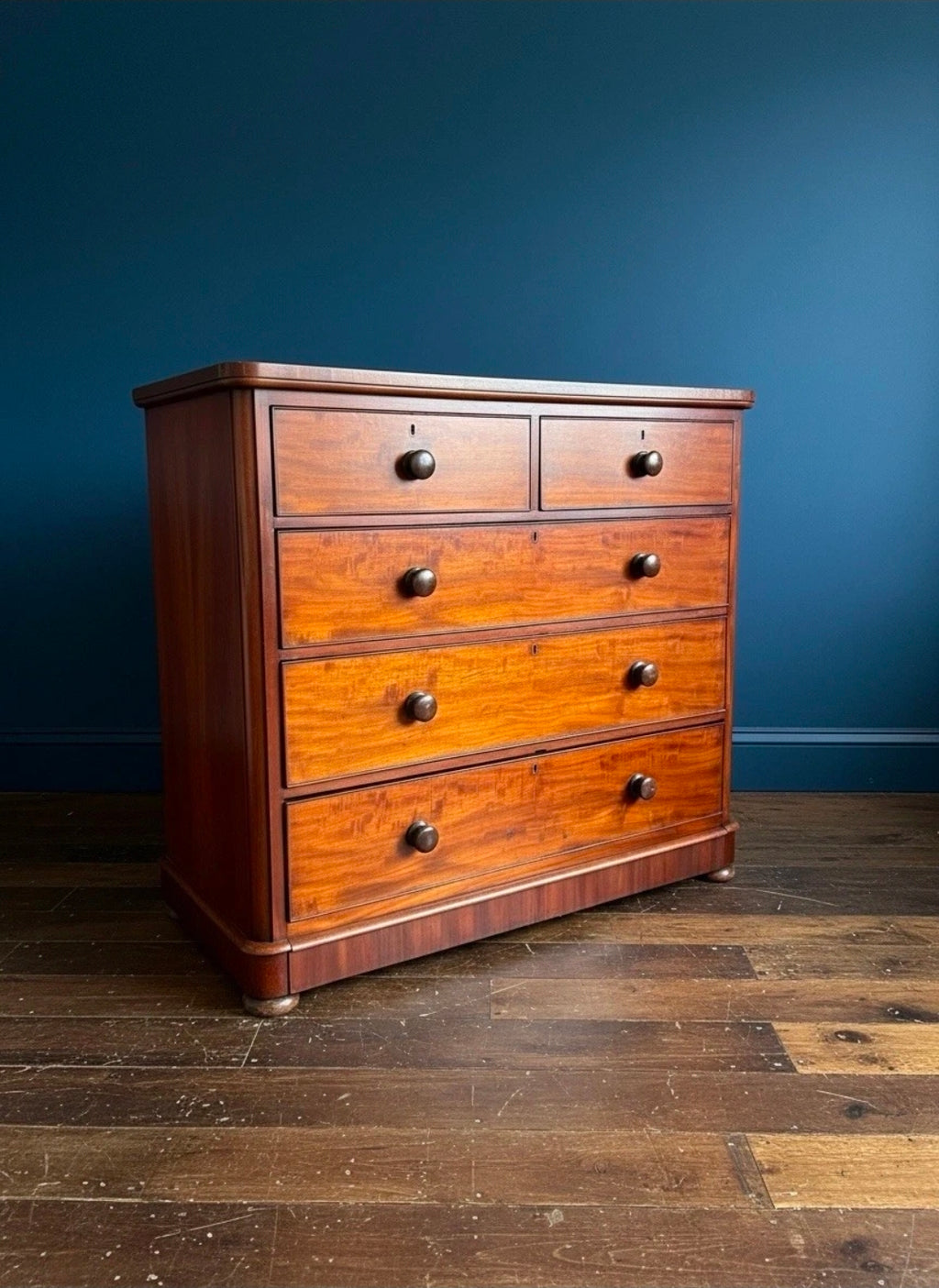 Large Antique Mahogany Chest Of Drawers. Bedroom, Storage, Oak Lined Drawers