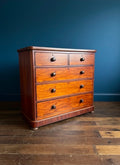 Large Antique Mahogany Chest Of Drawers. Bedroom, Storage, Oak Lined Drawers