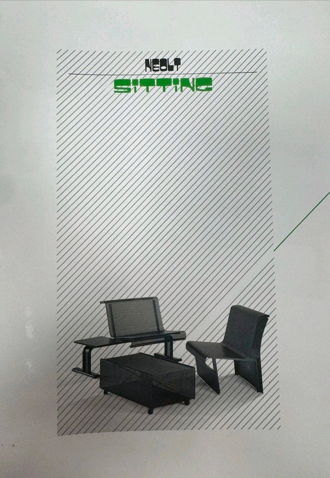 Punched Steel Plate, Outdoor Furniture Set by NEOLT, 1980s Patio, Garden Seating