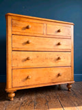 Large Antique Victorian Pine Chest Of Drawers, Country Farmhouse, Bedroom. Tall