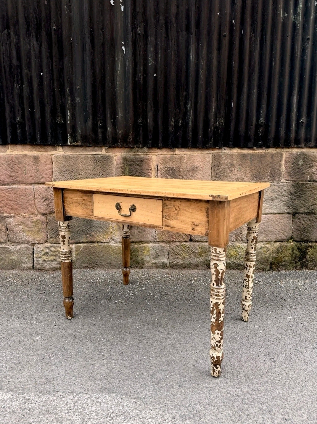 1920s Rustic Italian Pine Kitchen Table. Dining, Occasional. Side Table
