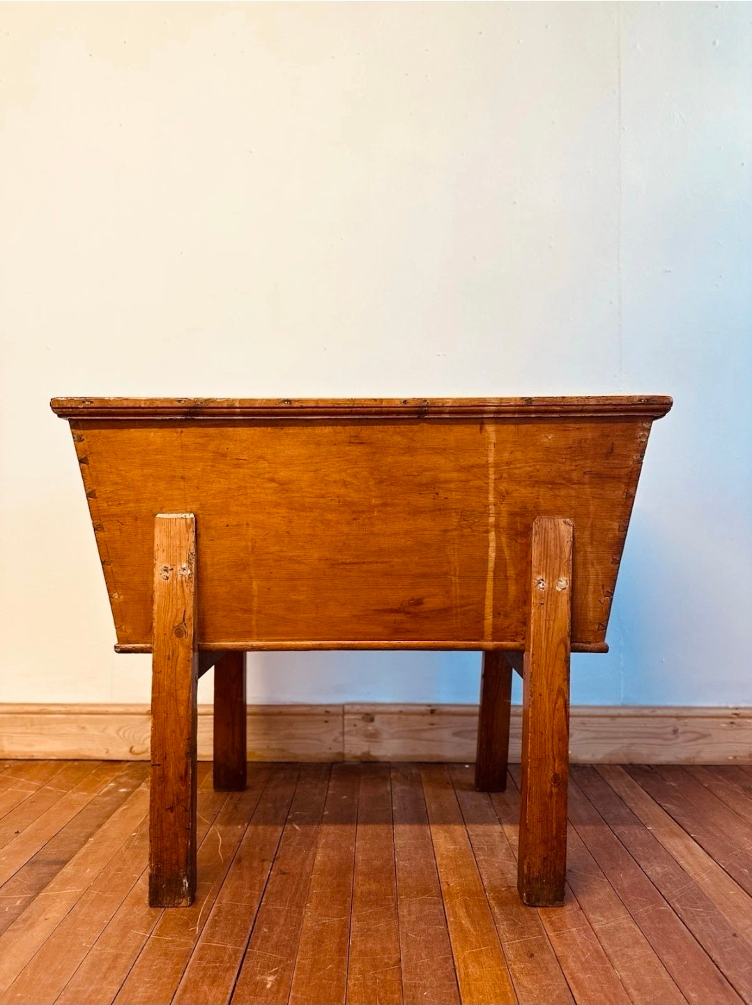 Antique 19th Century Pitch Pine Dough Bin, Coffer Chest, Console, Side Table