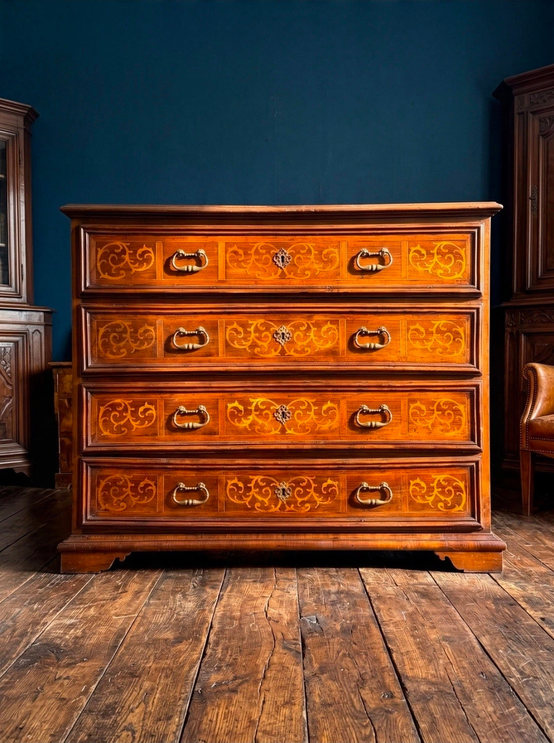 Italian Baroque Marquetry Canterano (c1720), Chest Of Drawers, Walnut. Restored