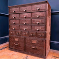 Antique Shannon Ltd Filing Cabinet Collectors Storage Bank of Drawers, Office