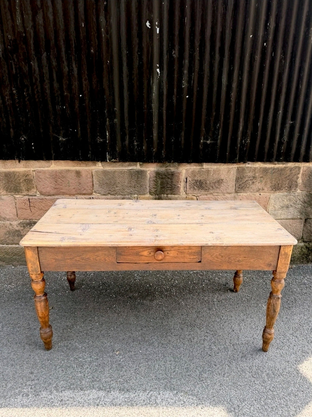 Antique Pine Farmhouse Dining Table c1890. Italian, Country, Cottage, Rustic.