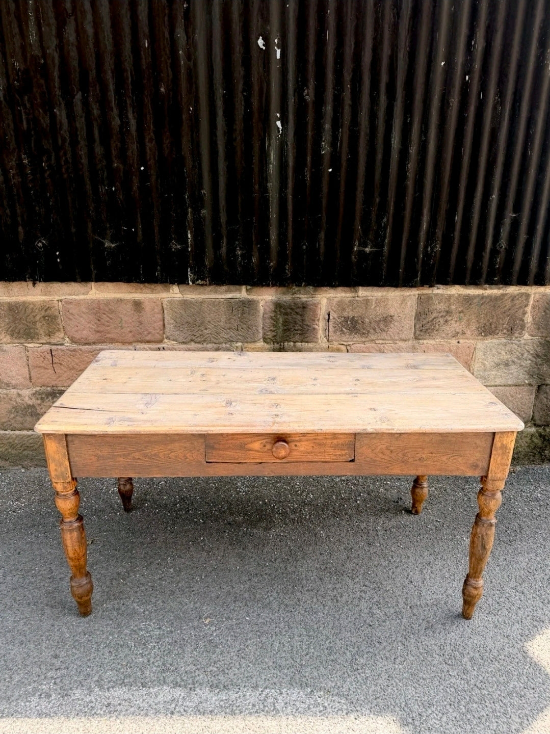 Antique Pine Farmhouse Dining Table c1890. Italian, Country, Cottage, Rustic.