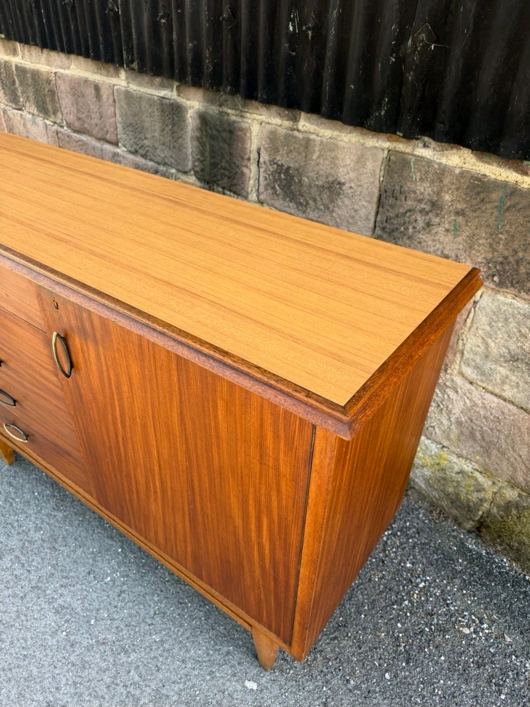 Large Mid Century Italian Rosewood Sideboard MCM, 7.5ft, Living Room, Storage