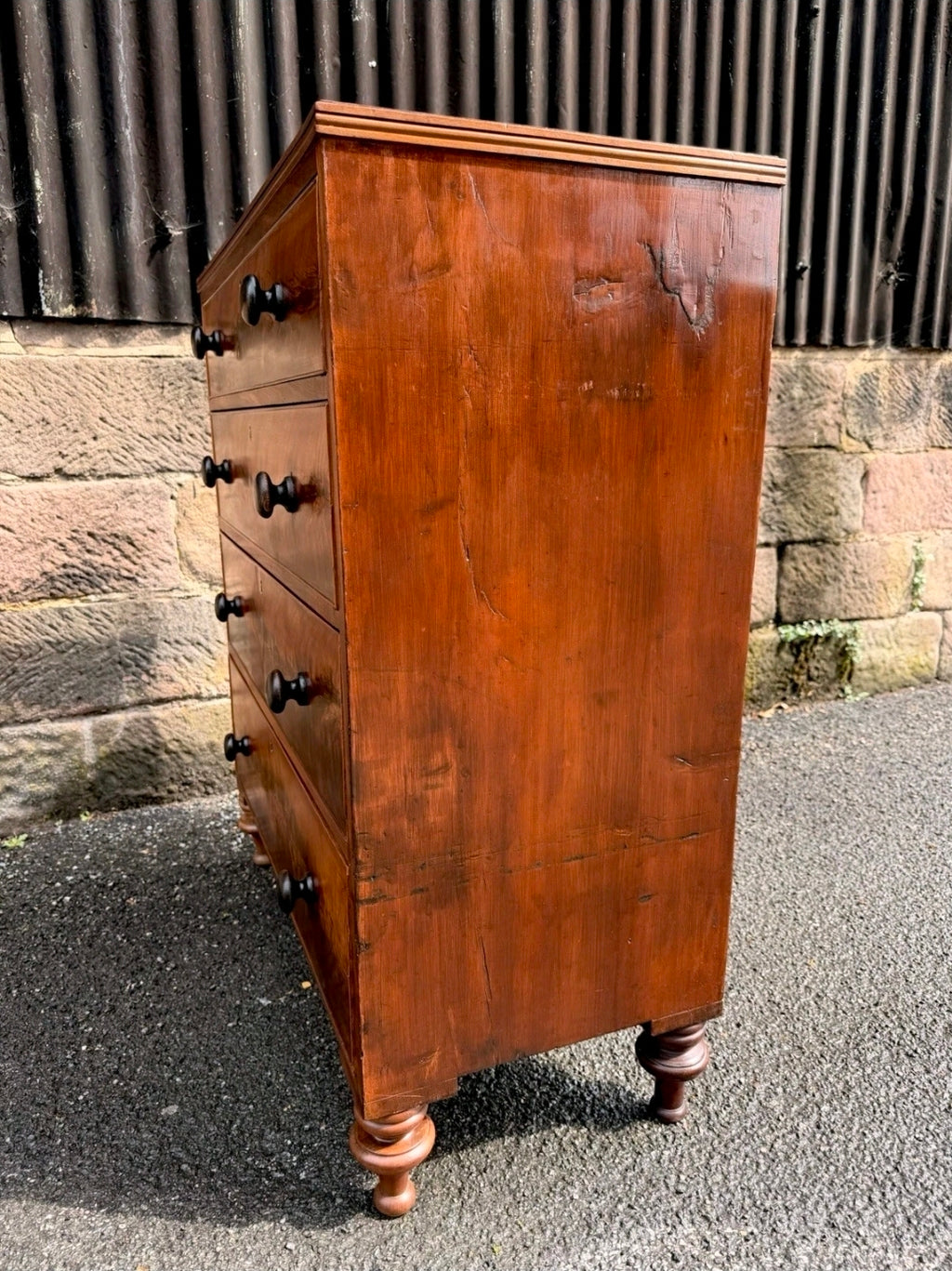 Antique Flame Mahogany Chest Of Drawers C1880, Victorian, Storage, Bedroom