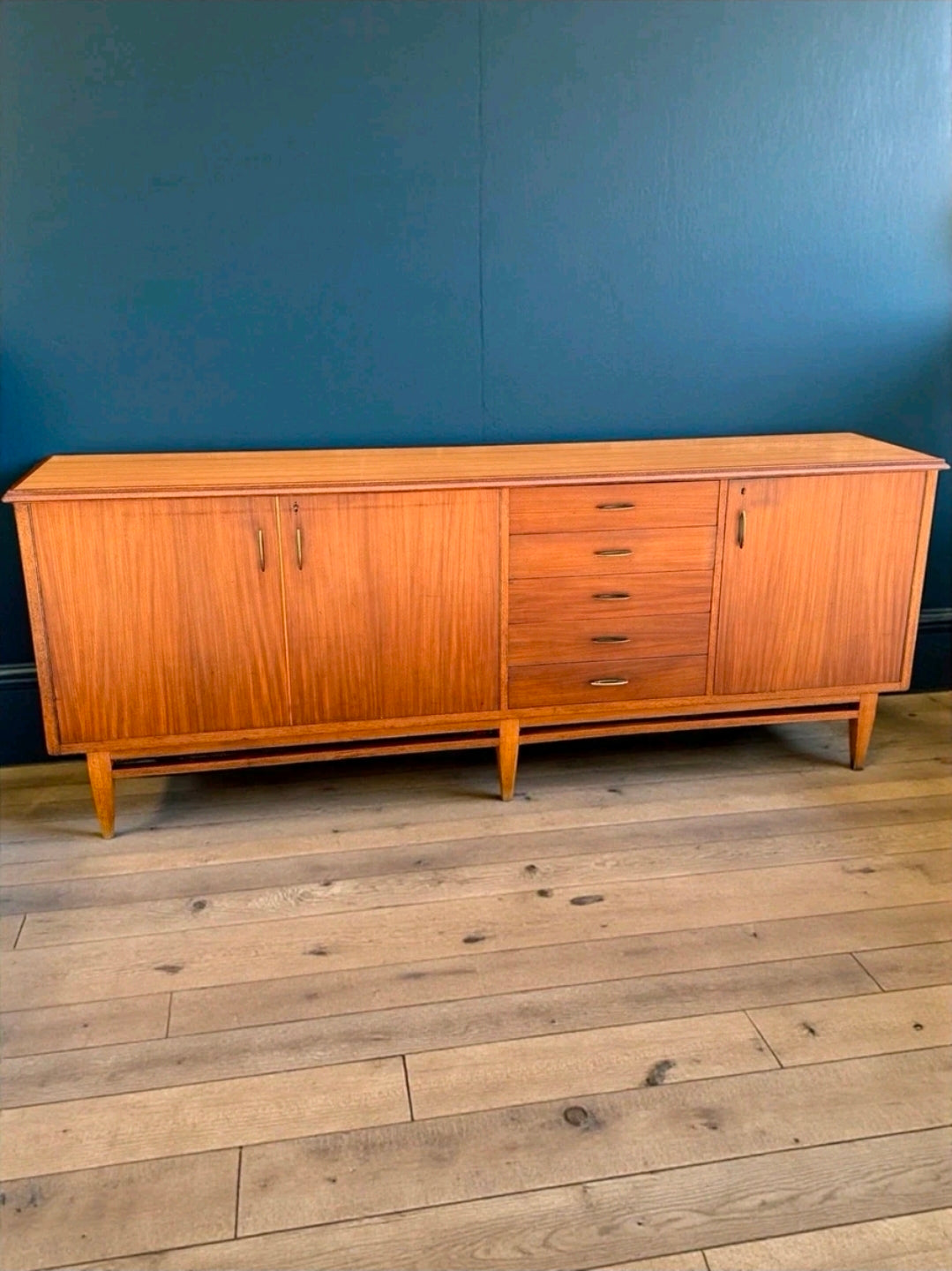 Large Mid Century Italian Rosewood Sideboard MCM, 7.5ft, Living Room, Storage