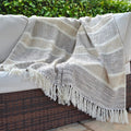 Savannah Herringbone Throw Blanket - 100% Recycled Materials (Natural)