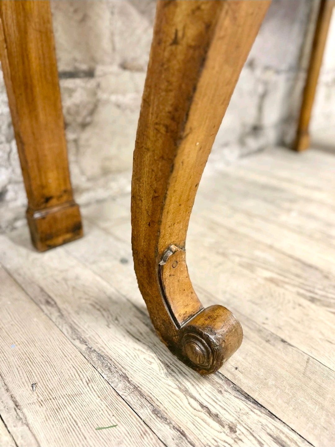 Antique Victorian Oak Console Table, Hall Table. Cabriole Legs, Hallway.