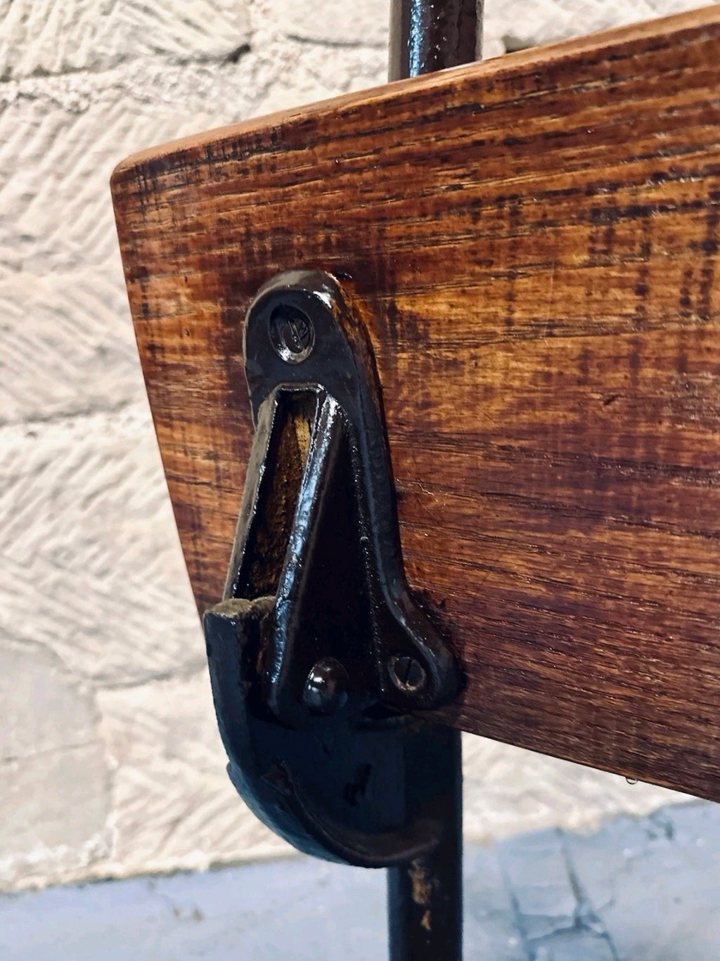 Antique Double School Desk. Oak & Cast Iron. Playroom, Kids Workspace, Orginal