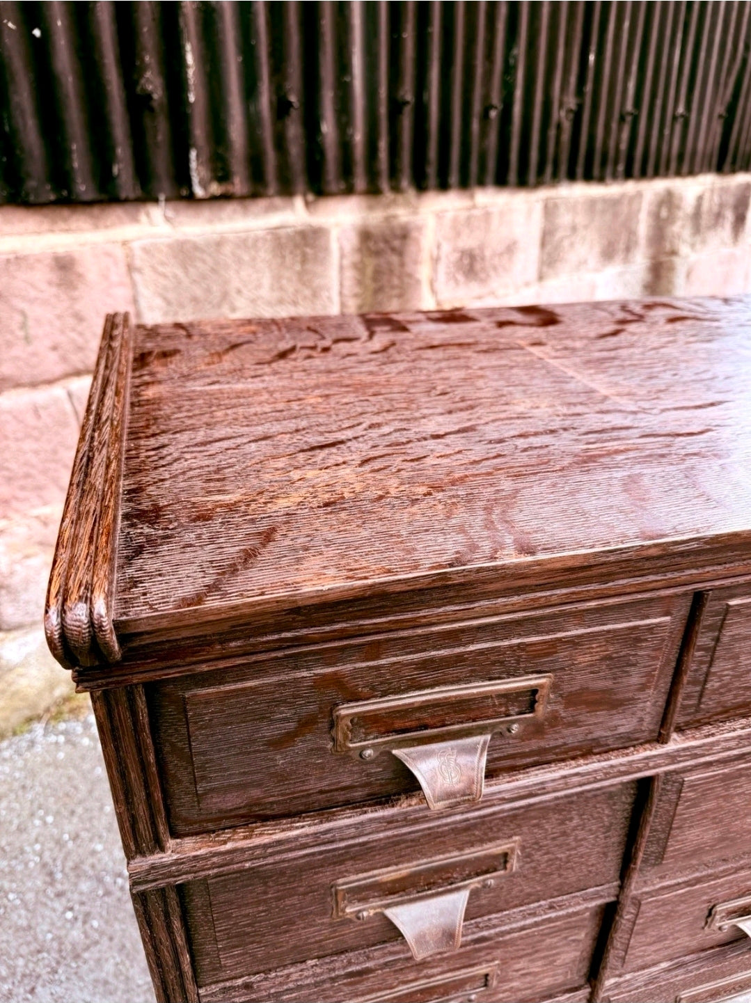 Antique Shannon Ltd Filing Cabinet Collectors Storage Bank of Drawers, Office