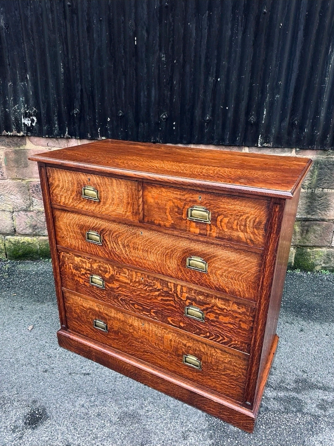 Large Antique Oak Chest Of Drawers, Edwardian C1910, 5 Drawers, Jones Moss & Co