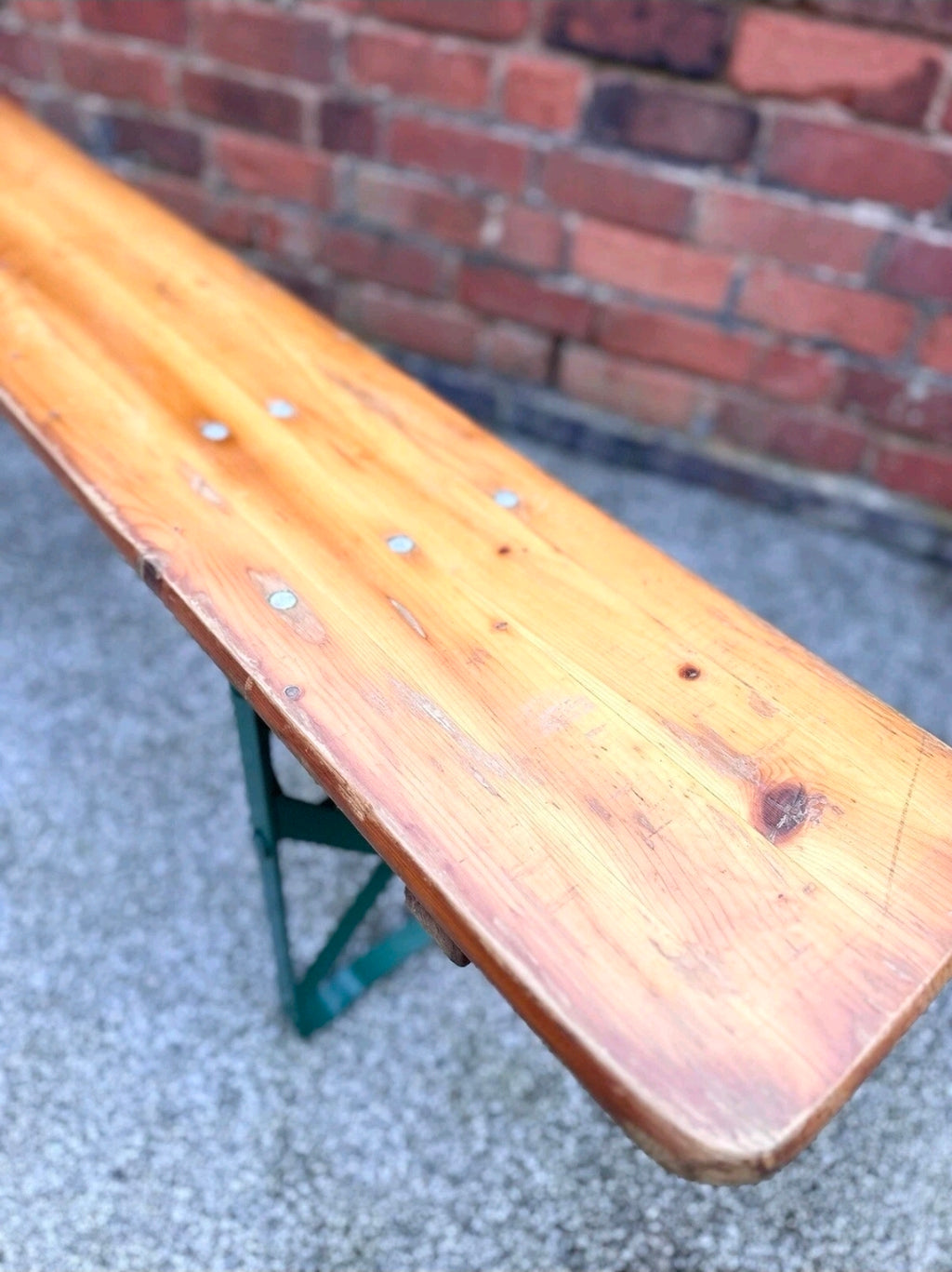 Vintage Italian Hardwood Beer Festival Benches, Dining, Pub, Bar, Garden Bench
