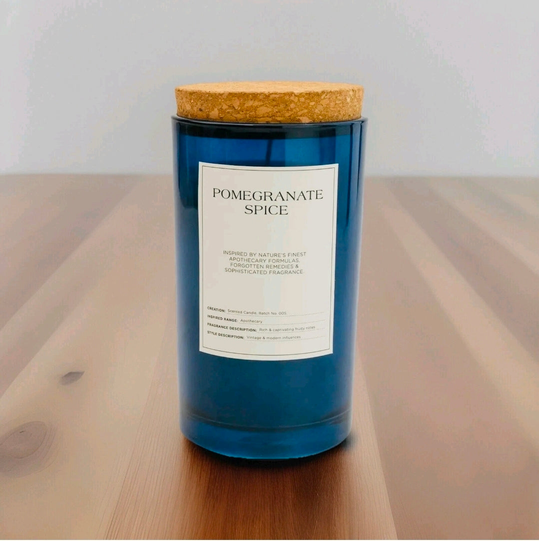 Large Glass Candle Jar.Amber & Patchouli,Eucalyptus & Cucumber,Pomegranate Spice